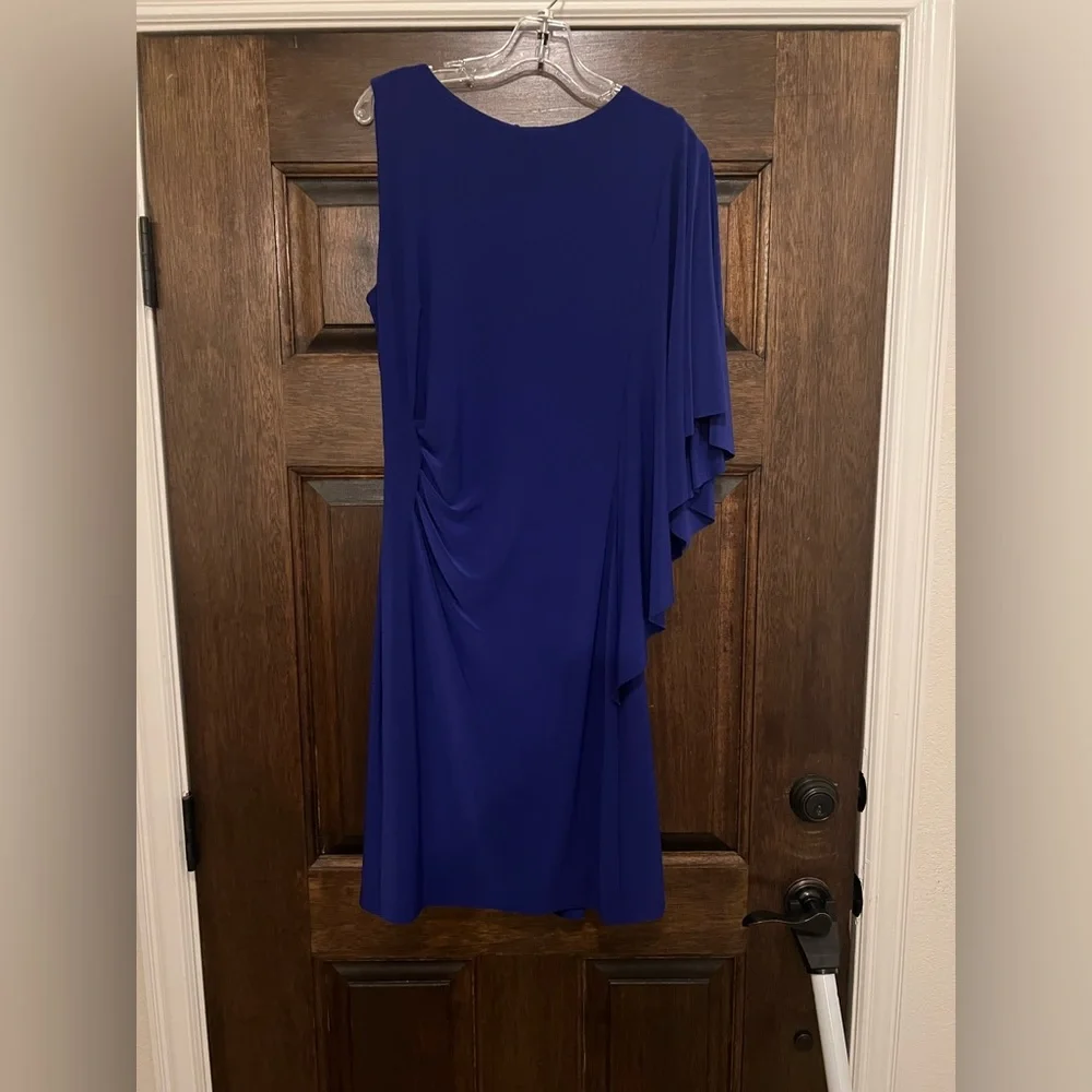 Ralph Lauren One Shoulder Blue Dress Size 14 - Picture 3 of 5